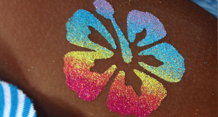glittertattoo bloem
